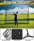 Heavy Duty Golf Practice Net 10x7 Feet With Sturdy Frame And Quick Setup Portable Hitting Net in backyard setting