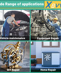 XBVV 95-pc compressor gasket kit, 12 sizes; collage of automotive repair, DIY, and home AC repair.