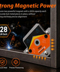 Powerful Welding Magnets Set 2 Pieces For 45 90 135 Degree Angles Heavy Duty magnetic tool with 28 lb capacity holding metal in place.