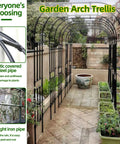 Beefy Garden Arch Trellis For Climbing Plants Outdoor 126 Inch Long 94.5 Inch High Durable Galvanized Steel With Weatherproof Coating