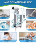 Handheld Bidet Sprayer for Toilet with Brass T-Valve Adapter, Adjustable Water Pressure, Retractable Hose, Durable 304 Stainless Steel