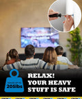 Family watching TV with Heavy Duty Drywall Anchors Pack Of 4 With Screws And 1 Inch Drill Bit Included For Plaster Walls Up To 205 Lbs 93 Kg Reusable Wall Anchors Kit Delivers Ultra Strong Grip And Even Load Distribution For Shelves Mirrors And Decor in action inset image.