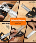 Heavy Duty Eight Inch Stainless Steel Angle Finder With 0 To 180 Degree Adjustable Protractor Ruler And Thumb Lock, Precision Carpentry Square For Woodworking And Construction, Built Tough And Dead On Accurate in use measuring angles on wood.