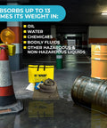 Universal Spill Kit For Vehicles, Industrial And Restaurant Use, OSHA Compliant Pro Grade Emergency Cleanup For Chemicals, 2 Pack in parking area with cones and barrels