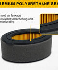 Panari round air filter with yellow pleated media, gray foam outer, black sealing ring for Troy-Bilt/MTD engines