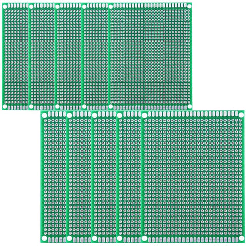 Dope Prototyping PCB Boards Set For Electronics Projects 7 By 10 Centimeter And 8 By 12 Centimeter FR4 Single Sided Ten Pieces