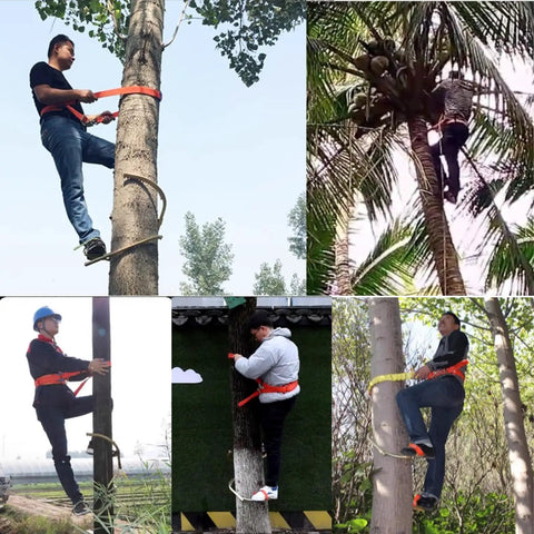 Individuals using Tree Climbing Gear Set With Electrician Foot Buckle And 352lb Load Capacity Beefed Up Dual Anti Slip Foot Plate