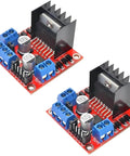 Two Pack L298N Motor Driver Controller Board Dual H Bridge Module For Arduino And Raspberry Pi with 5V to 35V supply