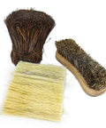 Heavy Duty Wooden Scrub Brush Set 12 Pack Stiff Palmyra Bristles for tough cleaning on various surfaces.