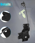 Replacement Rear Liftgate Door Lock Actuator With Cable For Lincoln Town Car 2008-2011, black, shown at various angles.