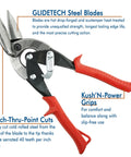 Aviation snips set with left- and right-cut offset tinner shears; red handles and steel blades.