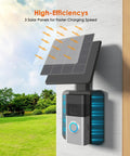 Solar Doorbell Charger For Video Doorbell 3 3 Plus 4 Battery Doorbell Plus And Battery Doorbell Pro With 2 Prong Port And 2.9W Adjustable Efficient Solar Panel Mount For Doorbell Camera showing mounted setup