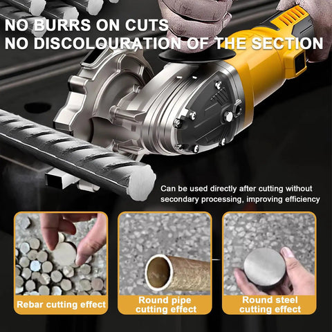 Heavy Duty 2000W Electric Rebar Cutter Kit With Blade for fast clean cuts on rebar and round pipes in construction.