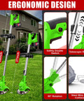 Compact 21V Cordless Weed Wacker With 3 In 1 Trimmer System featuring ergonomic design and adjustable height settings
