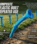 Stepped Golf Tees Set 110 Count Plastic Tees With Fixed Height Stops For Consistent Drives on grassy range