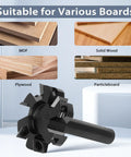Pro Grade CNC Spoilboard Surfacing Router Bit With One Quarter Inch Shank And One And A Half Inch Cutting Diameter for various boards