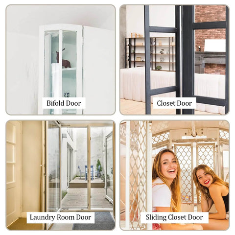 DIY Friendly Bifold Door Hardware Kit installed on bifold, closet, laundry room, and sliding closet doors.