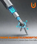 24 In 1 Magnetic Ratchet Screwdriver Set Featuring Detachable Handle And Integrated Mini Wrench showing strong magnetism holding screws firmly.