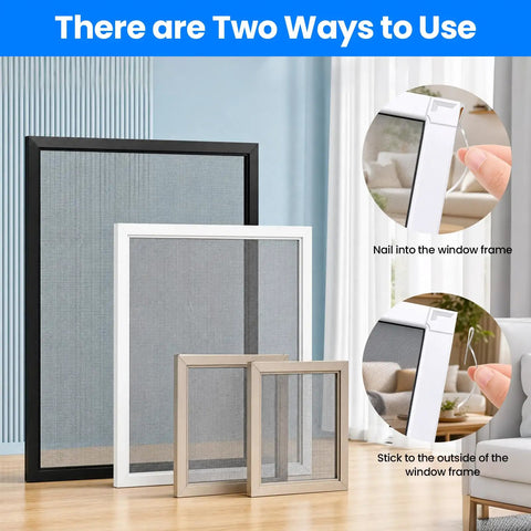30 Pack Stainless Steel Window Screen Clips Heavy Duty Tough As Nails Rust And Corrosion Proof Screen Retainer Tension Clips 69mm By 6.4mm Replacement Hardware For Aluminum Window Screens And Door Installations. Window screens with nail-in and stick-on frame installation options.