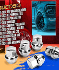 Chrome Lug Nuts M14x1.5, 20 Pcs Acorn Style Direct Fit With Seven Eighth Inch Hex in front of car models list