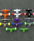 Complete Fingerboard Repair Kit With Slick Trucks Badass Hardware Smooth Wheels Tough Hex Nuts Extra Screws Precision Driver And Solid Brackets For Mini Skate Mods And Fresh Custom Builds showcasing colorful trucks and wheels.