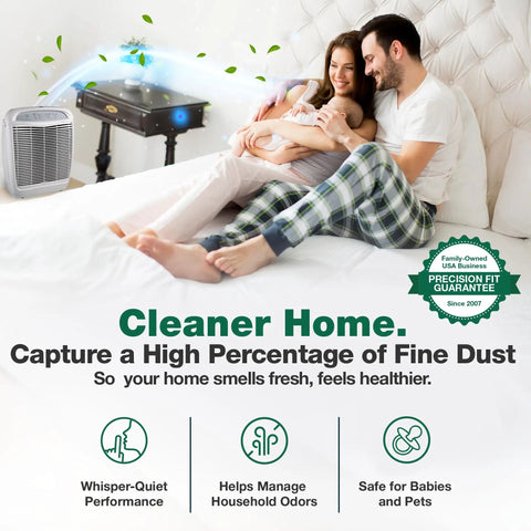 Family enjoying a clean home environment with Two Pack Replacement Air Purifier Filters For Whirlpool 8171434K 1183054K.