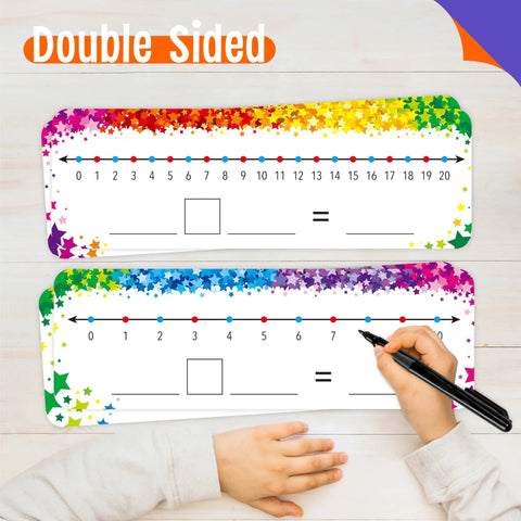 Number Line Dry Erase Boards Set With Double Sided Writable 0 To 10 On One Side And 0 To 20 On The Other Side Kid Friendly