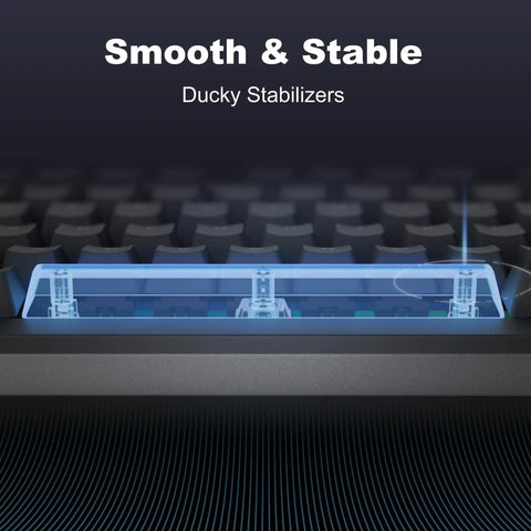 Ducky stabilizers demonstrating smooth operation for Wireless Tri Mode Inductive Keyboard With Linear Rapid Trigger Switches.