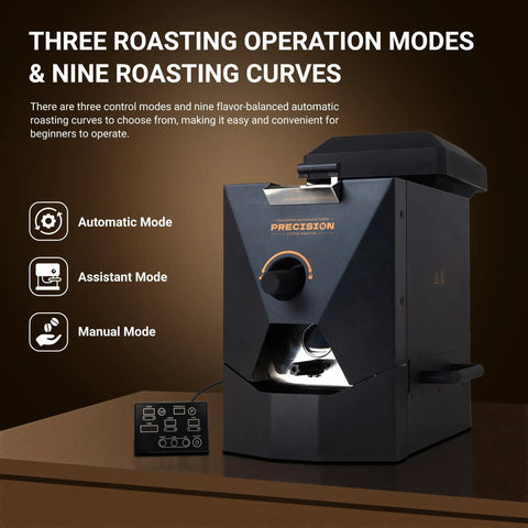 Home Coffee Roaster For Easy Auto And Manual Roasting Modes, Smoke Filter For Light Roasts, Two Chimney Tubes And Chaff Collector