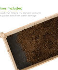 8x2ft Outdoor Wooden Raised Garden Bed Planter with soil and liner, natural finish, durable fir wood, easy assembly