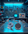 5.0V Piezoelectric Vibration Sensor Module With Analog And Digital Outputs TTL Level 20 By 20 mm in a workshop setting