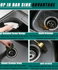 25 by 22 Inch Drop In Kitchen Sink Stainless Steel 16 Gauge Deep Single Bowl Topmount With Dish Grid And Roll Up Rack