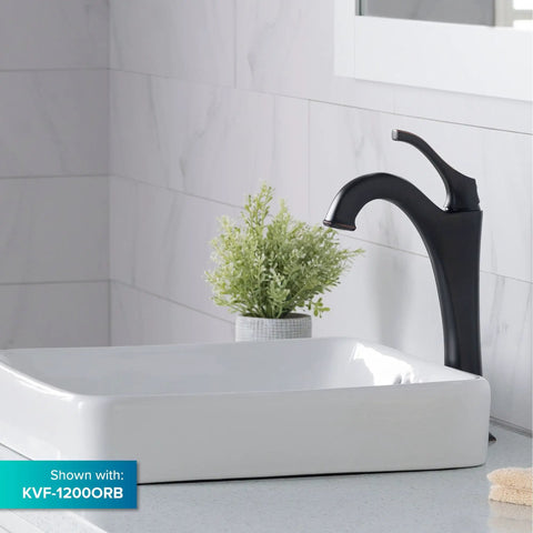 Elavo Square Vessel Sink With Overflow White Porcelain Ceramic Semi Recessed Bathroom Vanity Sink 16 And A Half Inch next to black faucet