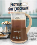 32 Oz Milk Frother And Hot Chocolate Maker With Cocoa Bomb Mold on kitchen counter with drink settings visible