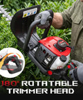 Beefy Gas Powered Hedge Trimmer With 24 Inch Dual Sided Serrated Blades, 36Cc Two Stroke Engine Delivers Big Torque For Thick Branches