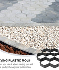 Installed hexagon stepping stone paver molds three pack concrete forms for DIY walkway pavement garden path outdoor patio yard lawn