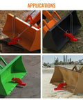 Beefed Up Tractor Bucket Hitch Receiver With Non Slip Pad Clamp On Trailer Hitch 2 Inch Ball Mount Receiver Adapter Red in use