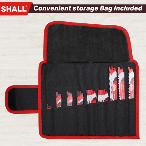 34 Piece Carbide Steel Reciprocating Saw Blade Kit For Tree Pruning And Everyday Wood Metal Plastic Drywall Cuts in storage bag