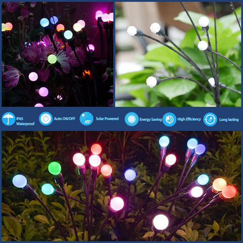 Solar Starburst Garden Lights Set Of 4 That Sway With The Breeze Color Changing RGB Outdoor Decor For Yard Patio And Pathway Lighting