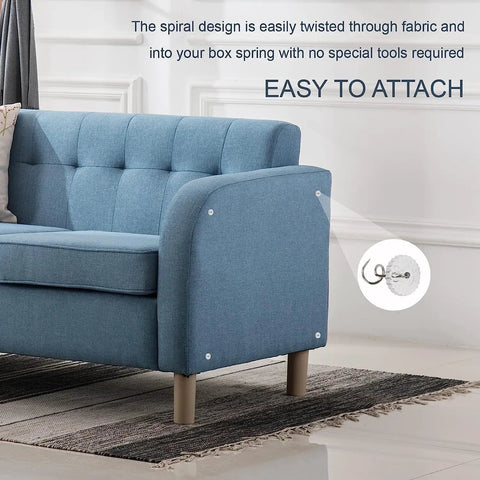 Bed Skirt Twist Pins With Clear Heads For Upholstery And Slipcovers Keeps Fabric In Place For A Neat Look on blue sofa