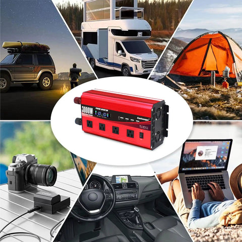 Beefy 3000W DC To AC Inverter With LCD Display And Remote Control 4 AC Outlets And 4 USB 3.1A Ports in various usage scenarios