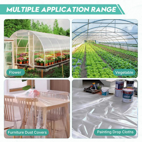 Heavy Duty 6 Mil UV Resistant Greenhouse Plastic Sheeting 12x25 Ft Clear Polyethylene Covering Waterproof For Garden, Farms, And Agriculture Tough As Nails Ideal For Greenhouses, Hoophouses, Cold Frames And Outdoor Growing