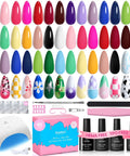 UV Light Gel Nail Polish Kit With 20 Colors And 40 Piece Mix Set, Muse Nail Kit Includes TPO And HEMA Free Base And Top Coat