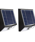 Two Pack Solar Security Lights With Motion Sensor, Waterproof Outdoor LED 700 Lumen Bright White For Steps, Fence, Patio, And Walkway, Black Finish No Brainer Wire Free Setup
