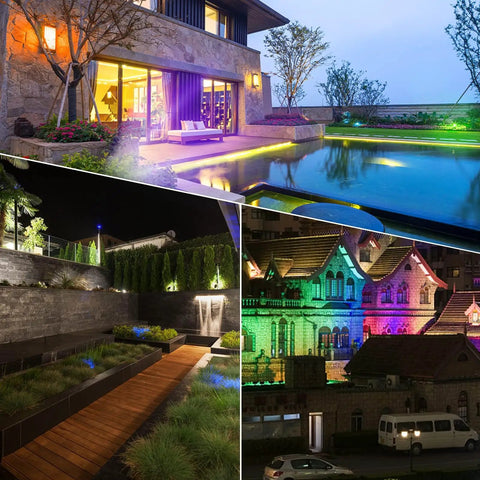 Color Changing Outdoor Spotlight Kit With Remote Control 10W RGBW LED Landscape Lights 12V To 24V Waterproof Spotlights For Yard Garden Patio Lawn 10 Pack Halloween Decor For Epic Curb Appeal