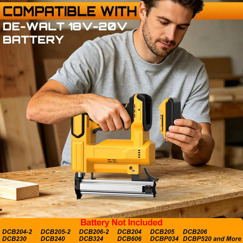 Tough Cordless Brad Nailer And Two In One 18 Gauge Staple Driver Fires Smooth Using Safety Trigger And Quick Jam Unlock Arrives Packed Full Of 2000 Nails Suited For Woodworking Upholstery And Rapid Weekend Fixes Requires 20V Tool Batteries Sold Apart