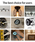 Image collage showcasing 2 Pack Universal Light Fixture Mounting Brackets Rock Solid 4 Inch Round Steel Crossbars.