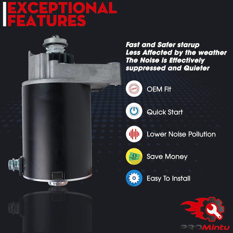 Replacement Starter Motor For V Twin Lawn Mower Engines, Fits 17HP To 22HP, Replaces Models 422707 460777, features shown