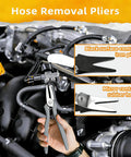 7 Piece Electrical Disconnect Pliers Set With Leather Case Auto Connector Removal Kit for Push Tab Style Plugs in use