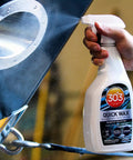 Marine Quick Wax Spray For Boats With Fiberglass And Gelcoat Easy Spray On Application Delivers Slick Gloss Finish On Wet Or Dry Surfaces 90 Day Protection And Quick Shine For A Fresh Look 32 Oz.